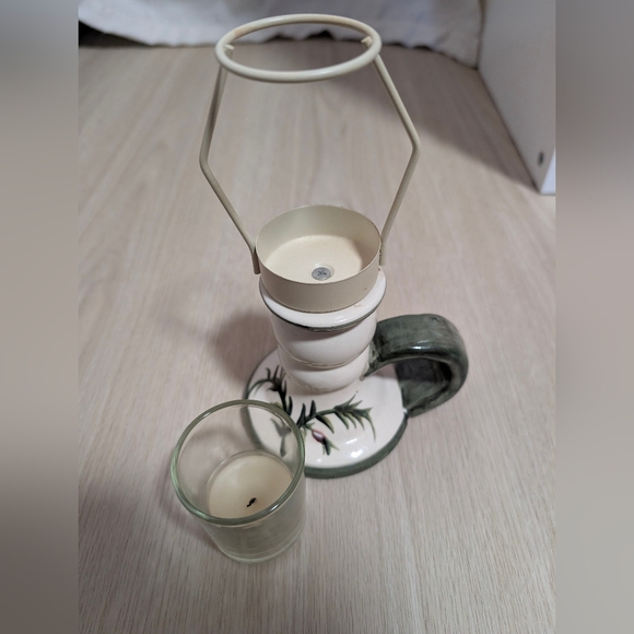 Vintage Ceramic Candle Holder with Glass Votive - Picture 8 of 10